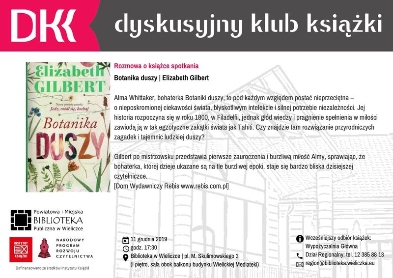 Dyskusyjny Klub Książki (XII 2019) ZMIANA GODZINY I MIEJSCA