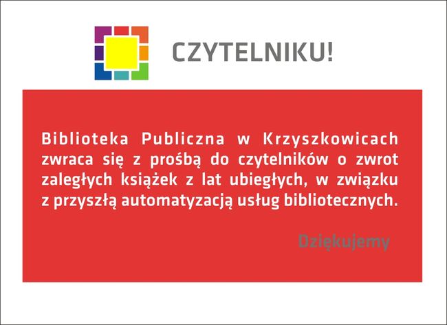 Prośba o zwrot zaległych książek