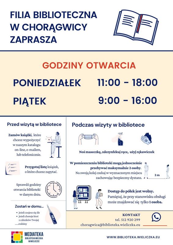 Zmiana godzin otwarcia filii bibliotecznej od września!