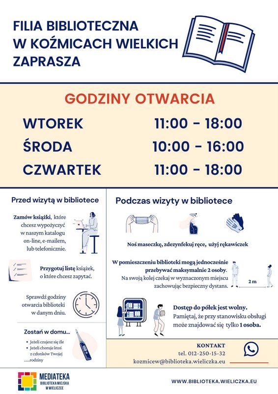 Zmiana godzin otwarcia filii bibliotecznej od września!