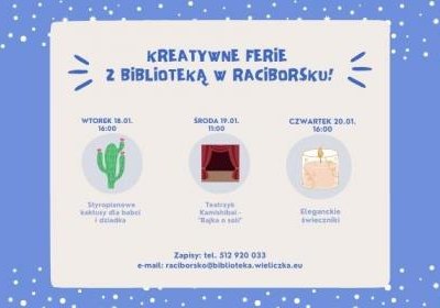 Kreatywne ferie z biblioteką w Raciborsku