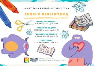 Filia biblioteczna w Raciborsku zaprasza na „Ferie w bibliotece”