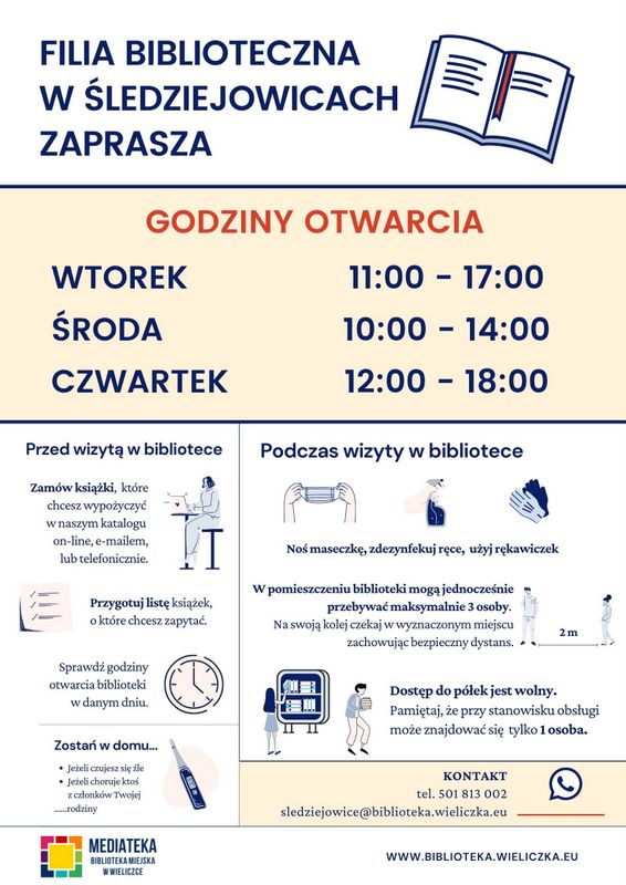 Zmiana godzin otwarcia filii bibliotecznej od września!