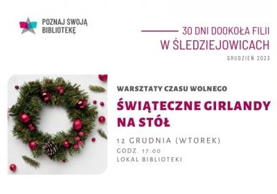 Warsztaty Czasu Wolnego – Świąteczne girlandy na stół