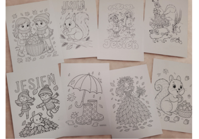 Jesienne kolorowanki w bibliotece w Śledziejowicach