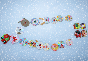 Teatrzyk Kamishibai i świąteczne ozdoby z płyt CD