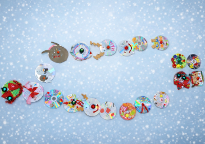 Teatrzyk Kamishibai i świąteczne ozdoby z płyt CD