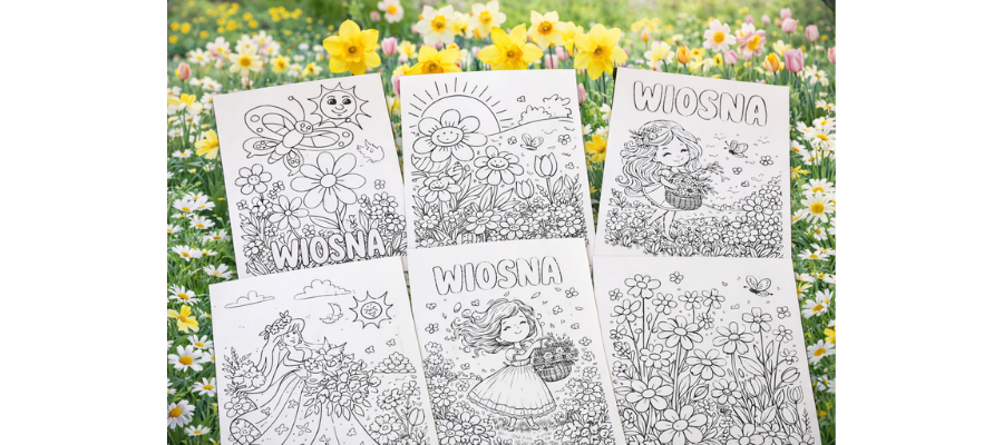 Wiosenne kolorowanki w bibliotece w Śledziejowicach