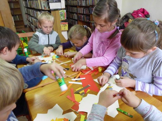 Jesienny szal- kolejna lekcja biblioteczna