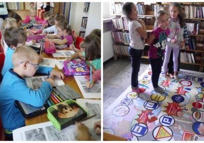 Akcja odblaskowa szkoła w bibliotece...