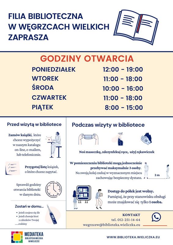 Zmiana godzin otwarcia filii bibliotecznej od września!