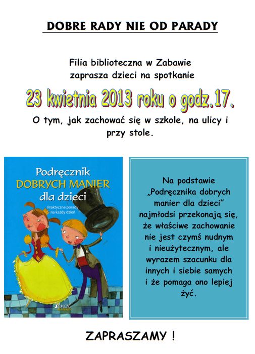 Dobre rady nie od parady