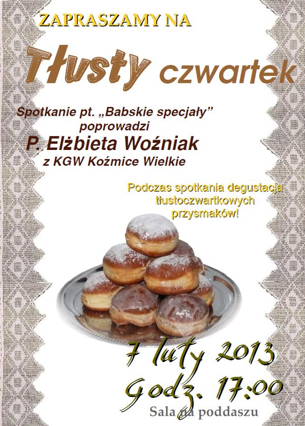 Tłusty czwartek „Babskie specjały”