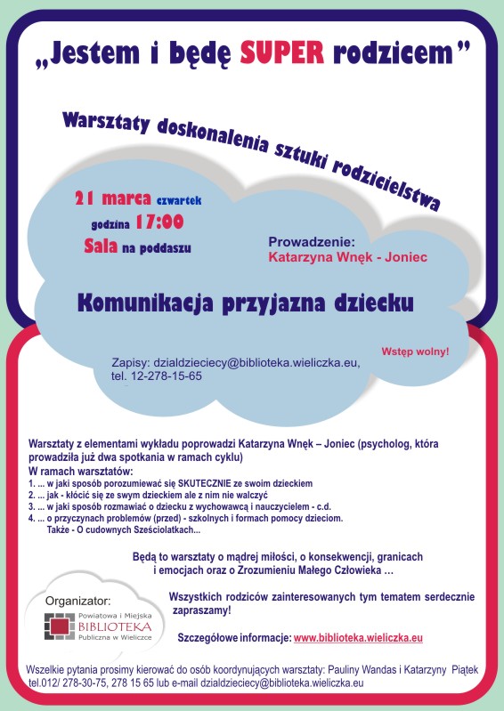 Komunikacja przyjazna dziecku – spotkanie z cyklu „Jestem i będę SUPER rodzicem”