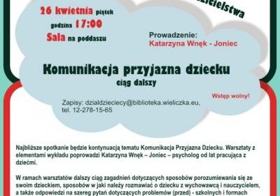 Komunikacja przyjazna dziecku cd. – spotkanie z cyklu „Jestem i będę SUPER rodzicem”
