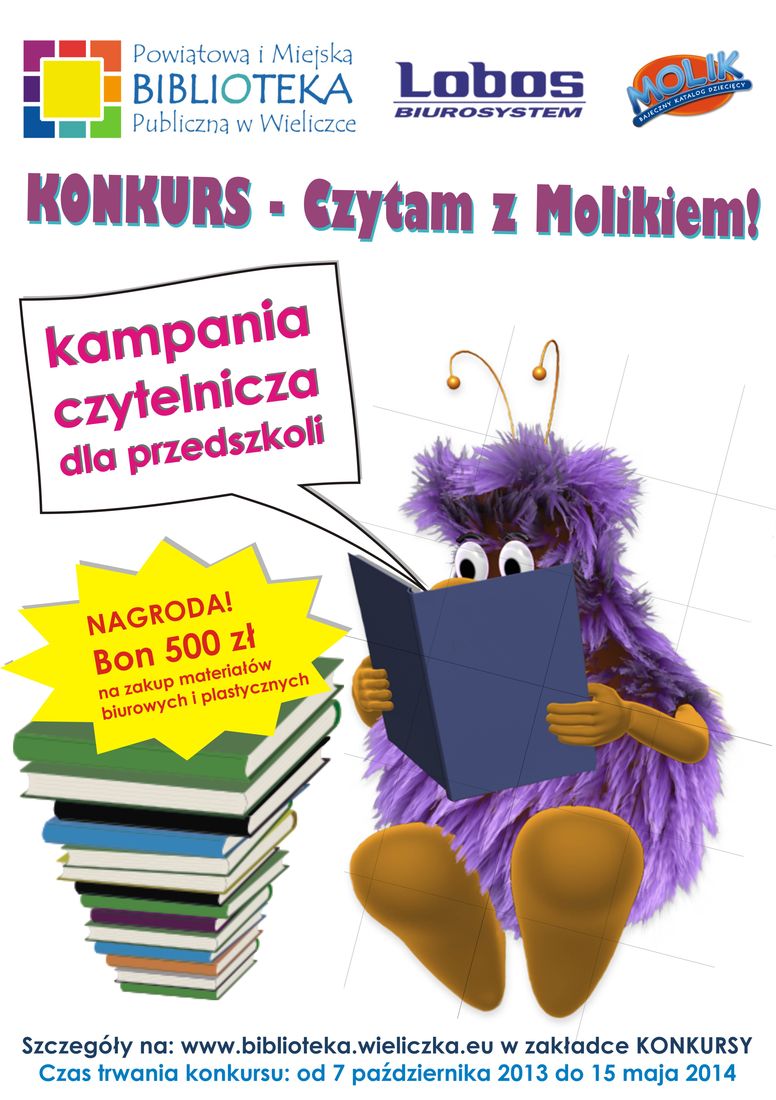 „Czytam z Molikiem” – konkurs na najbardziej rozczytane przedszkole w Gminie Wieliczka