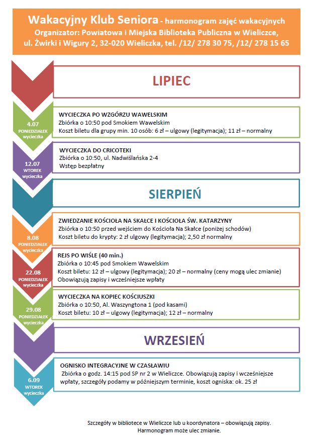 Wakacyjny Klub Seniora z biblioteką w Wieliczce!