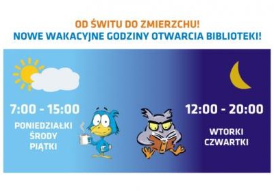 Wakacyjne godziny otwarcia biblioteki