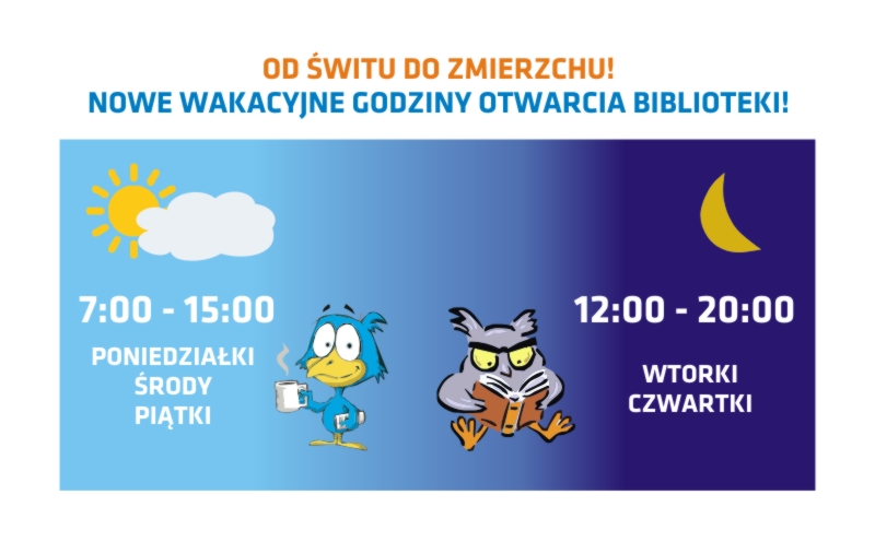 Wakacyjne godziny otwarcia biblioteki