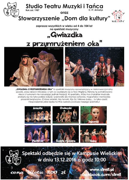 „Gwiazdka z przymrużeniem oka”- spektakl muzyczny