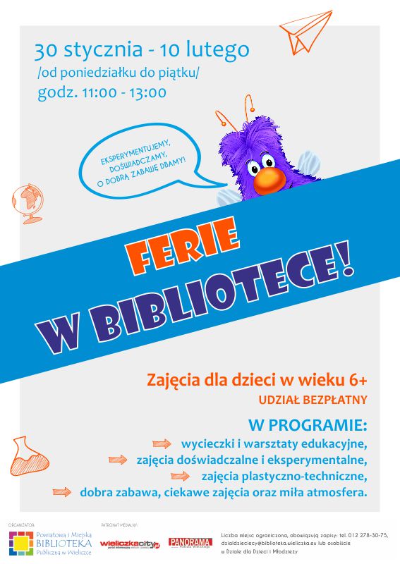 Eksperymentujemy, doświadczamy i o dobrą zabawę dbamy. Ferie 2017