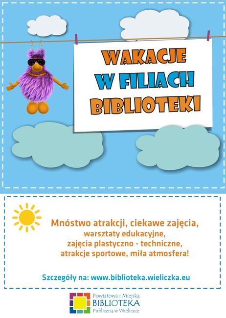 Wakacje w filiach biblioteki!