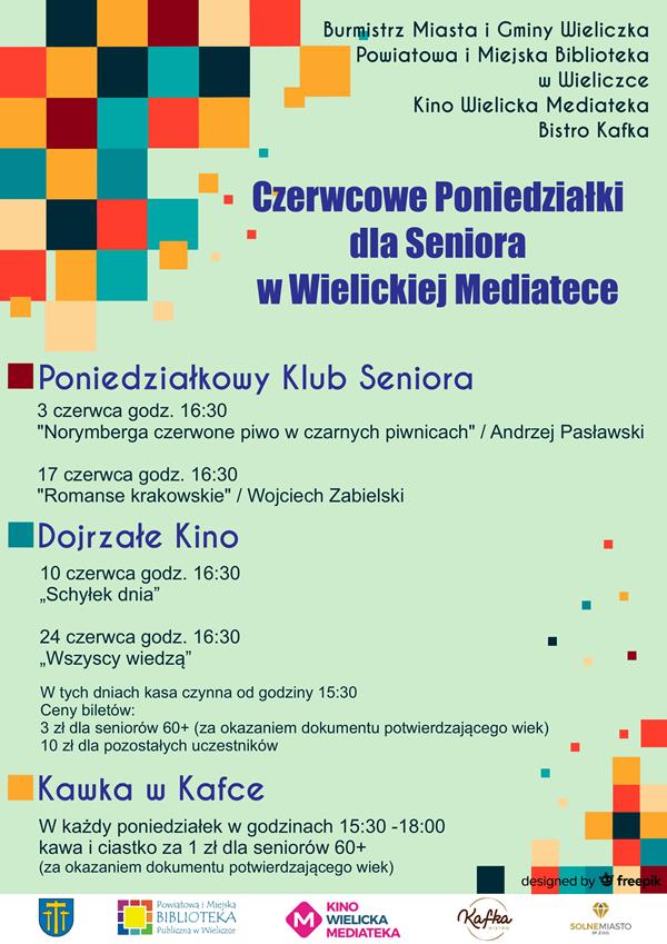 Czerwcowe Poniedziałki dla Seniora w Wielickiej Mediatece