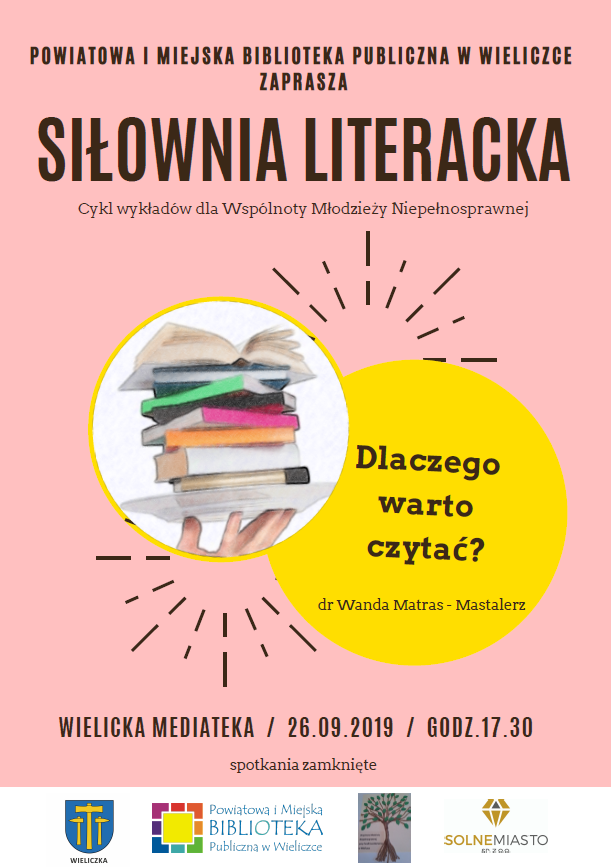 Siłownia Literacka, pierwsze spotkanie 26 września 2019 r., godz. 17;30.