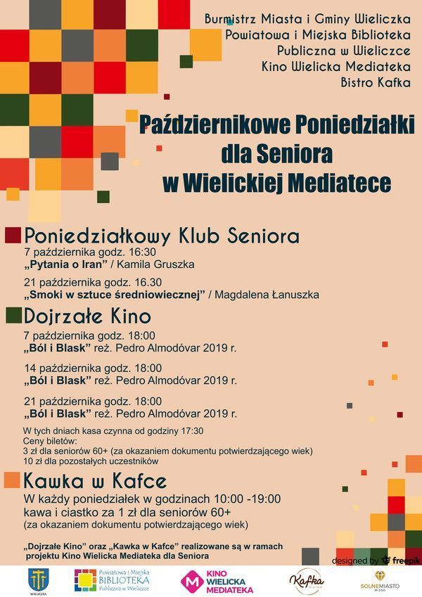 Październikowe Poniedziałki dla Seniora w Wielickiej Mediatece