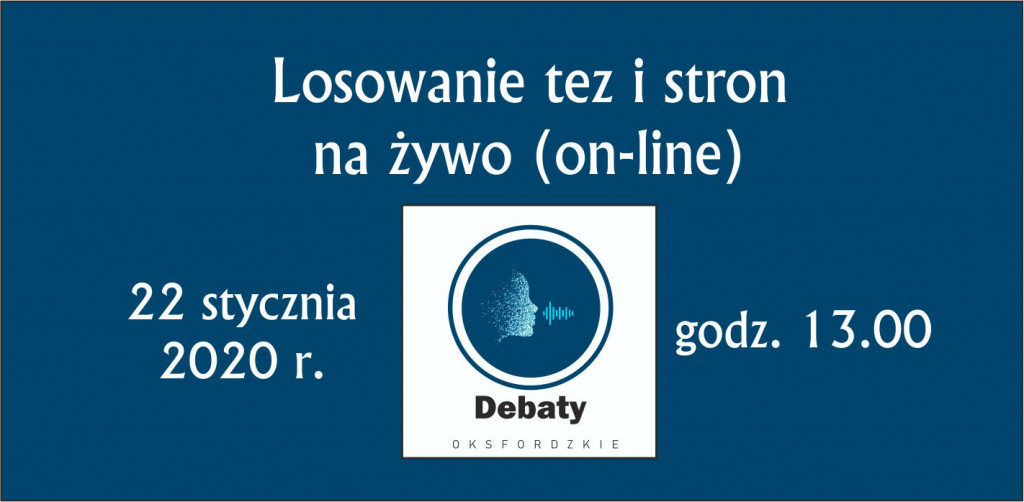 Wyniki losowania tez i stron w projekcie Międzyszkolna Liga Debat Oksfordzkich w Wieliczce: Słowa mają moc