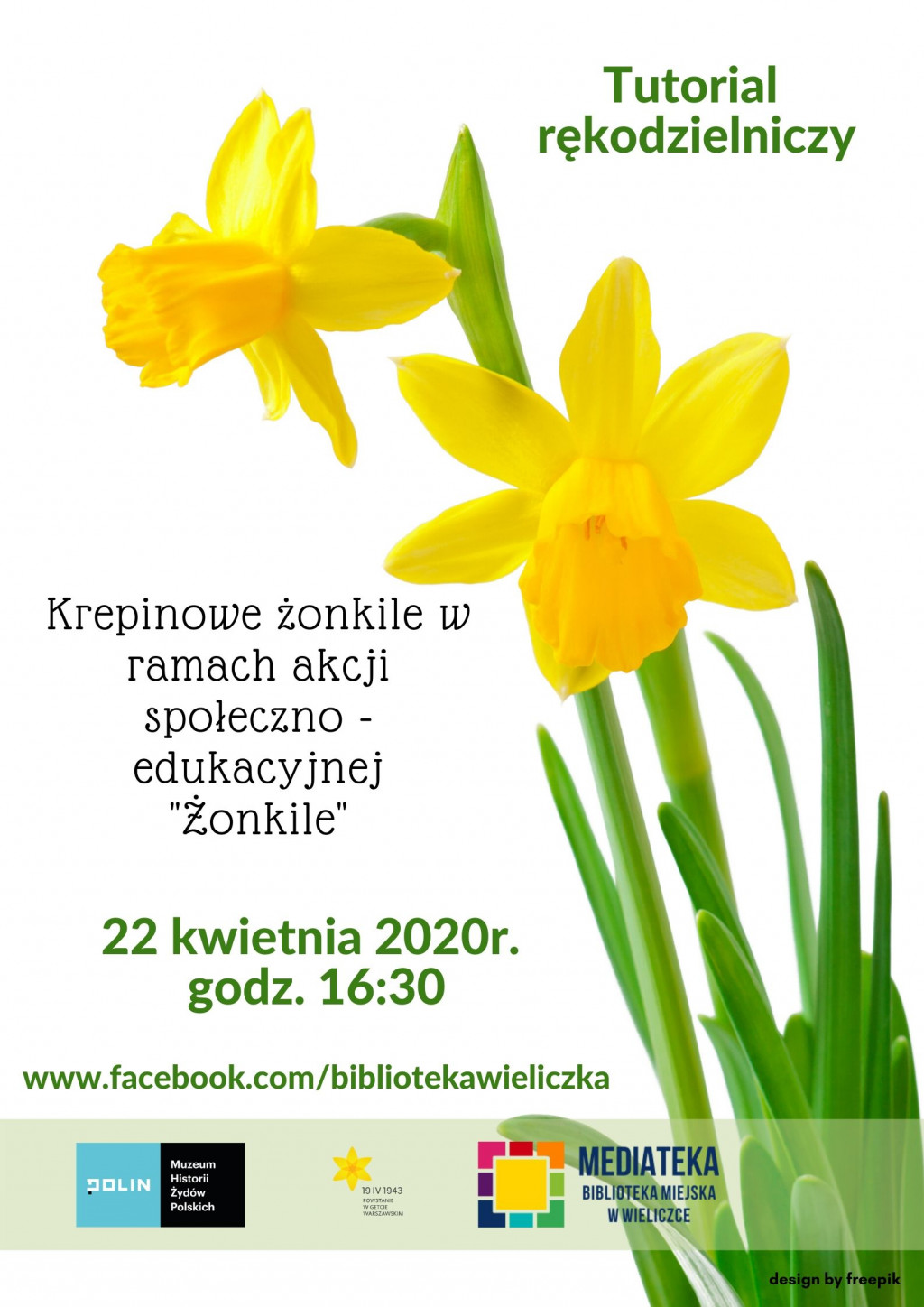 Tutorial rękodzielniczy - krepinowe żonkile w ramach akcji społeczno – edukacyjnej „Żonkile”.