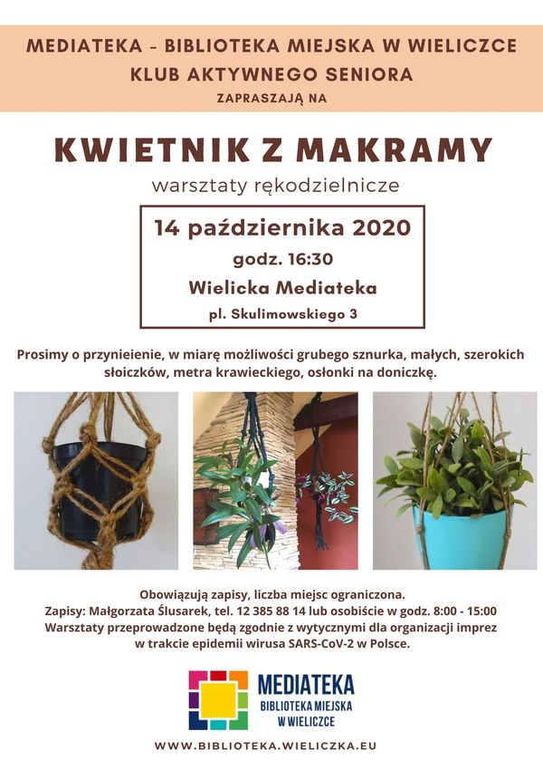 Kwietnik z makramy