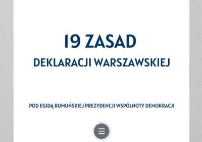 Otwarcie wystawy online  „19 zasad Deklaracji Warszawskiej”