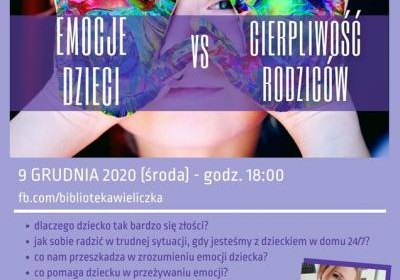 Emocje dzieci vs cierpliwość rodziców – spotkanie on-line