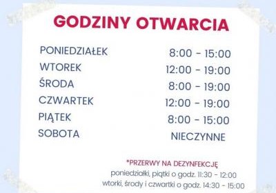 Nowe godziny otwarcia od lutego!