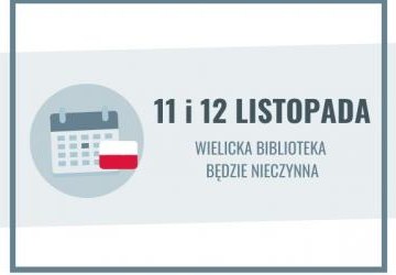 11 i 12 listopada biblioteka nieczynna